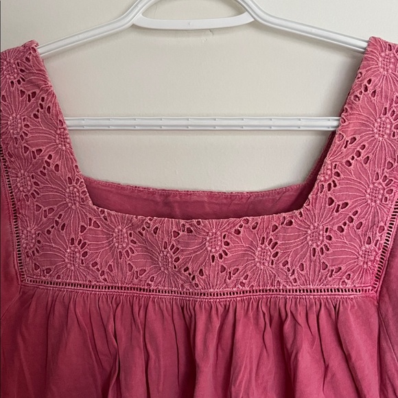Pink Square Neck Women's Top - Picture 2 of 4